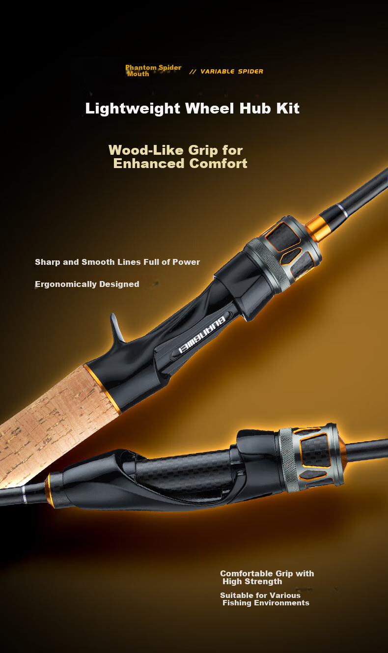 GW 1.5m Straight Handle Phantom Spider Ma Kou UL Fast Action Micro Fishing Lure Rod Stream Whitebait Lure Fishing Rod 5