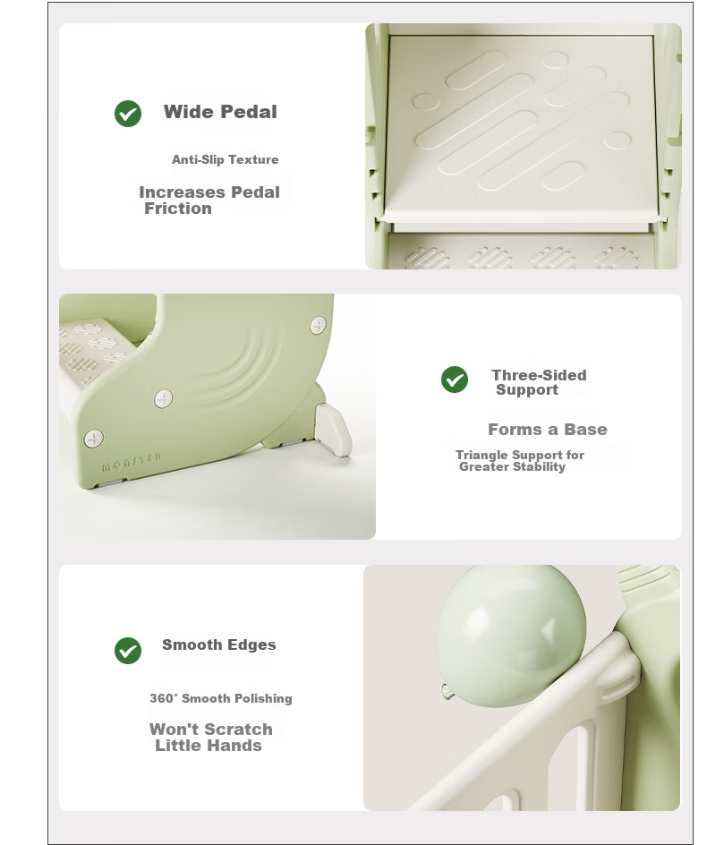 HOBBY TREE Learning Tower Baby Washstand Step Stool Children's Small Chair Footstool Baby Wash Basin Step Stool Cardamom Green 18