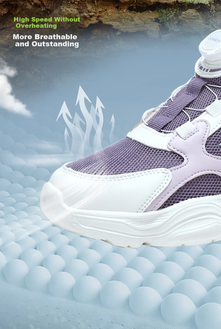 TOREAD Kids Sports Shoes Boys and Girls Breathable Button Running Shoes Spring Summer Pink Purple Size 39 8