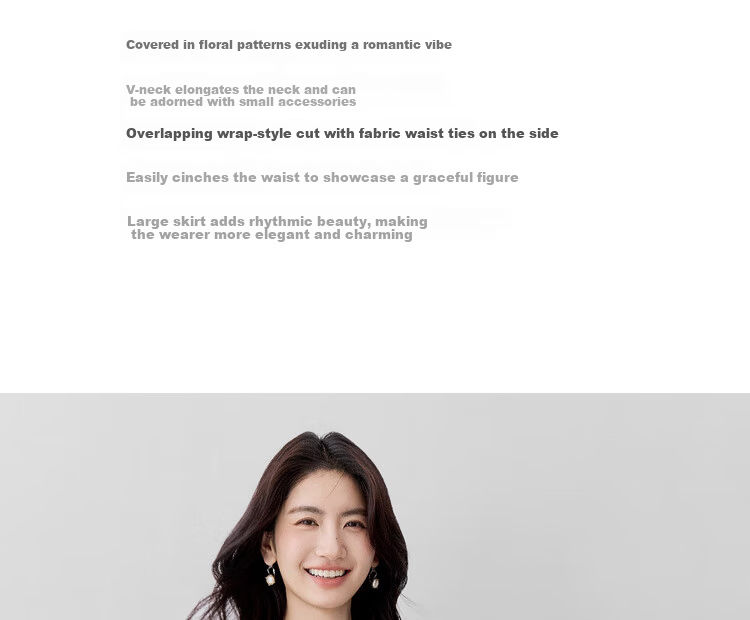 Shangdu Bila V-Neck Short Sleeve Printed Dress Women Summer Waist Slimming Tea Break Floral Elegant Commuter Mid-Length Dress 4