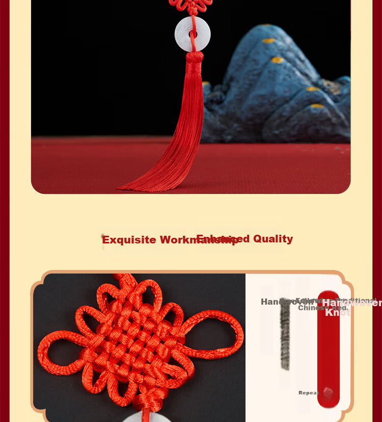 Abaoli Lantern Festival Chinese Knot Pendant Tongxin Festival Safety Buckle Tassel Small Mini Home Decoration Gift for Foreigners 5