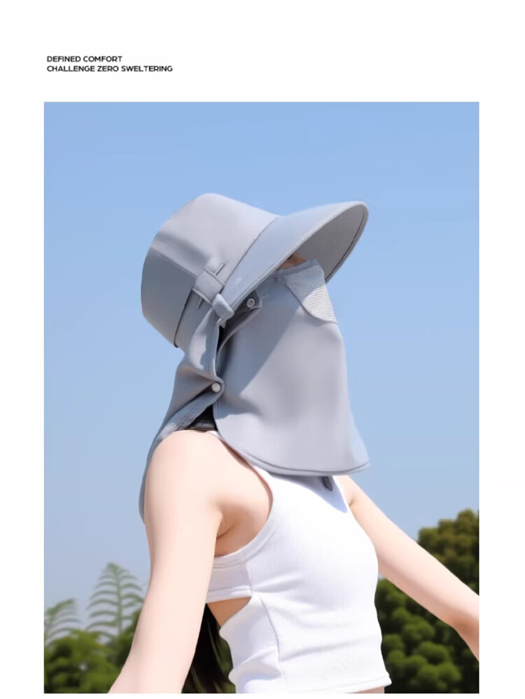 DUSENNA Women's Sun Protection Hat Detachable Neck Cover Outdoor Summer UV Protection Face Shield Hat 16