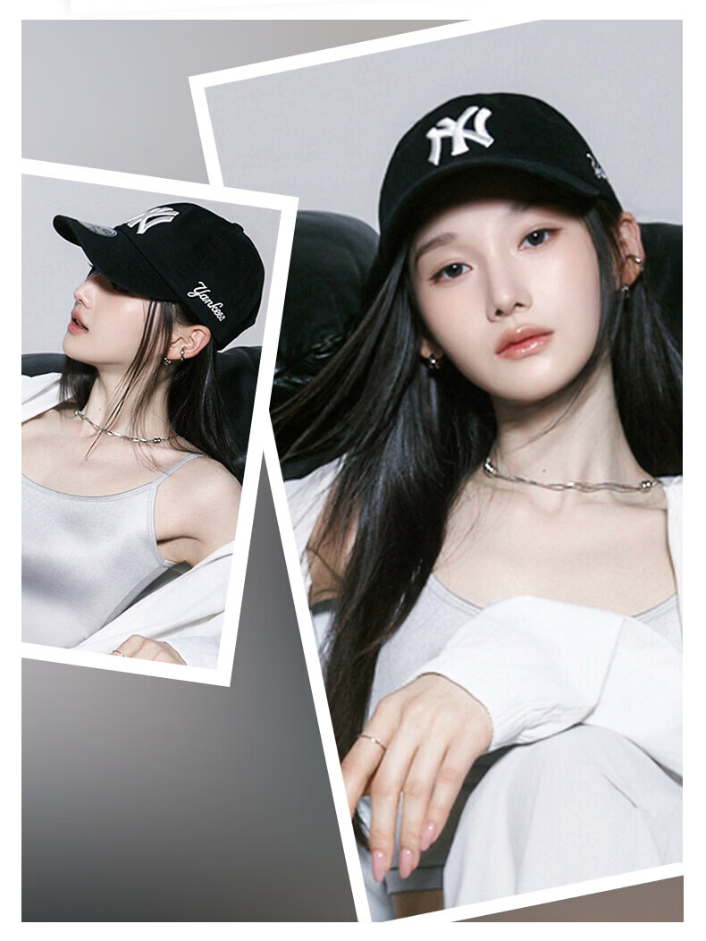 MLB Unisex Baseball Cap Soft Top Sports Duckbill Hat KARINA Celebrity Style 3ACPB245N-50BKS-F 12