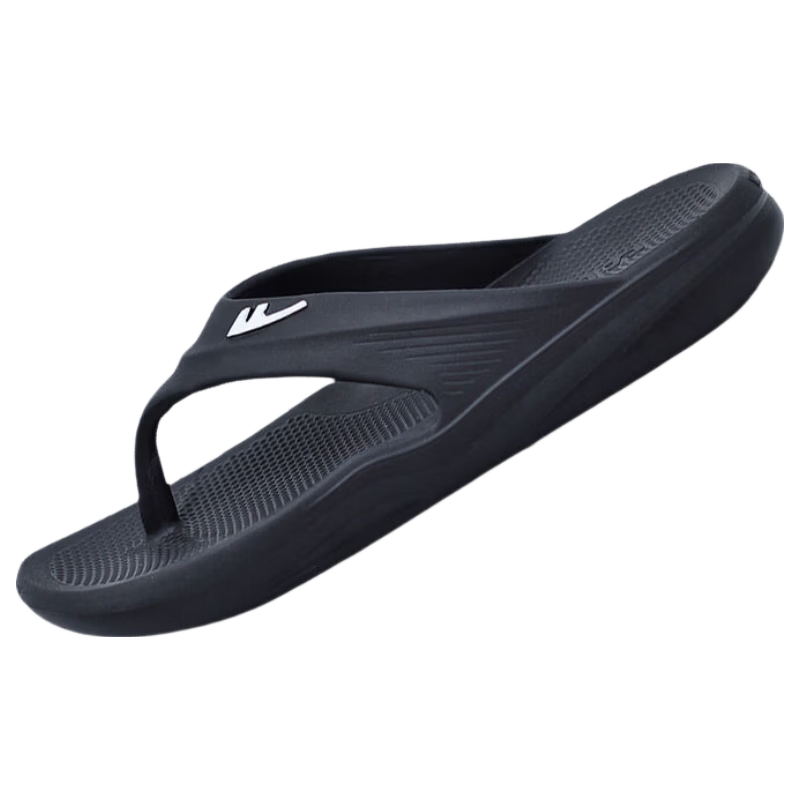 Warrior Flip-Flops for Men, Non-Slip Home And Outdoor Wear, Odor-Free EVA Soft Sole Durable Beach Sandals, Black, Size 44-45