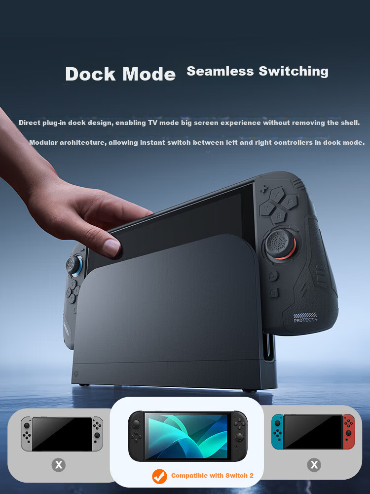 Jemdo Nintendo Switch 2 Protective Case Cover NS2 Storage Bag Full Coverage Hard Shell Detachable Grip Dockable Joystick Cap Shell Gaming Console Accessories 3