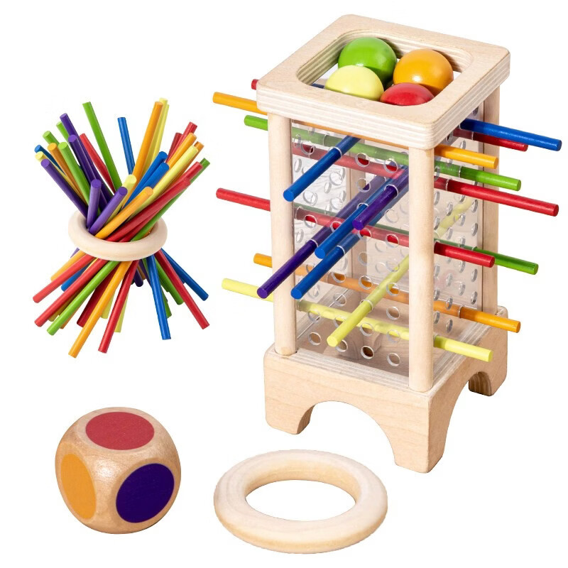 Lankupa Wooden Stick Game Montessori Early Education Board Game 3-6 Years Old Children's Educational Toy Boys Parent-Child Interaction Birthday Gift 3