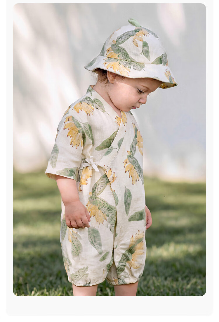 Babylove Bobo Fruit Tea Baby Summer Romper Bamboo Cotton Camellia Gauze Breathable Thin Unisex Baby Clothes 11