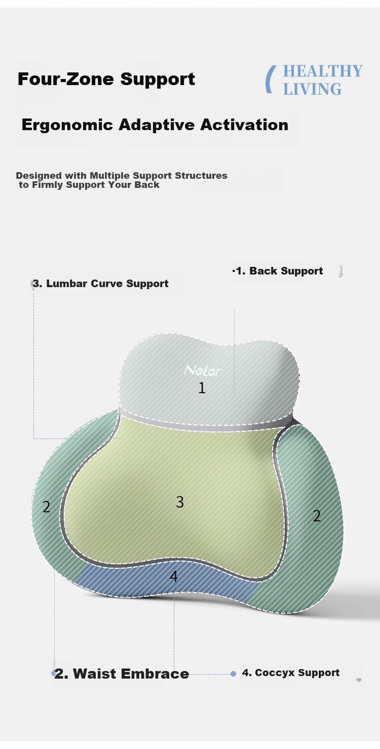 Nila Office Lumbar Support Cushion for Desk Chair, Ergonomic Backrest Pad for Long Sitting and Napping 3