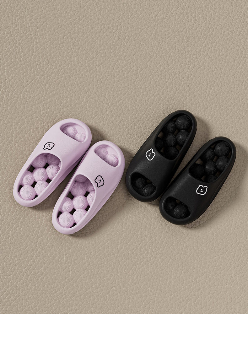 Ganmai Massage Bathroom Slippers for Women, Four Seasons Indoor Home Quick-Dry Water-Draining Couple's Sandals, Light Purple, Size 36-37 13