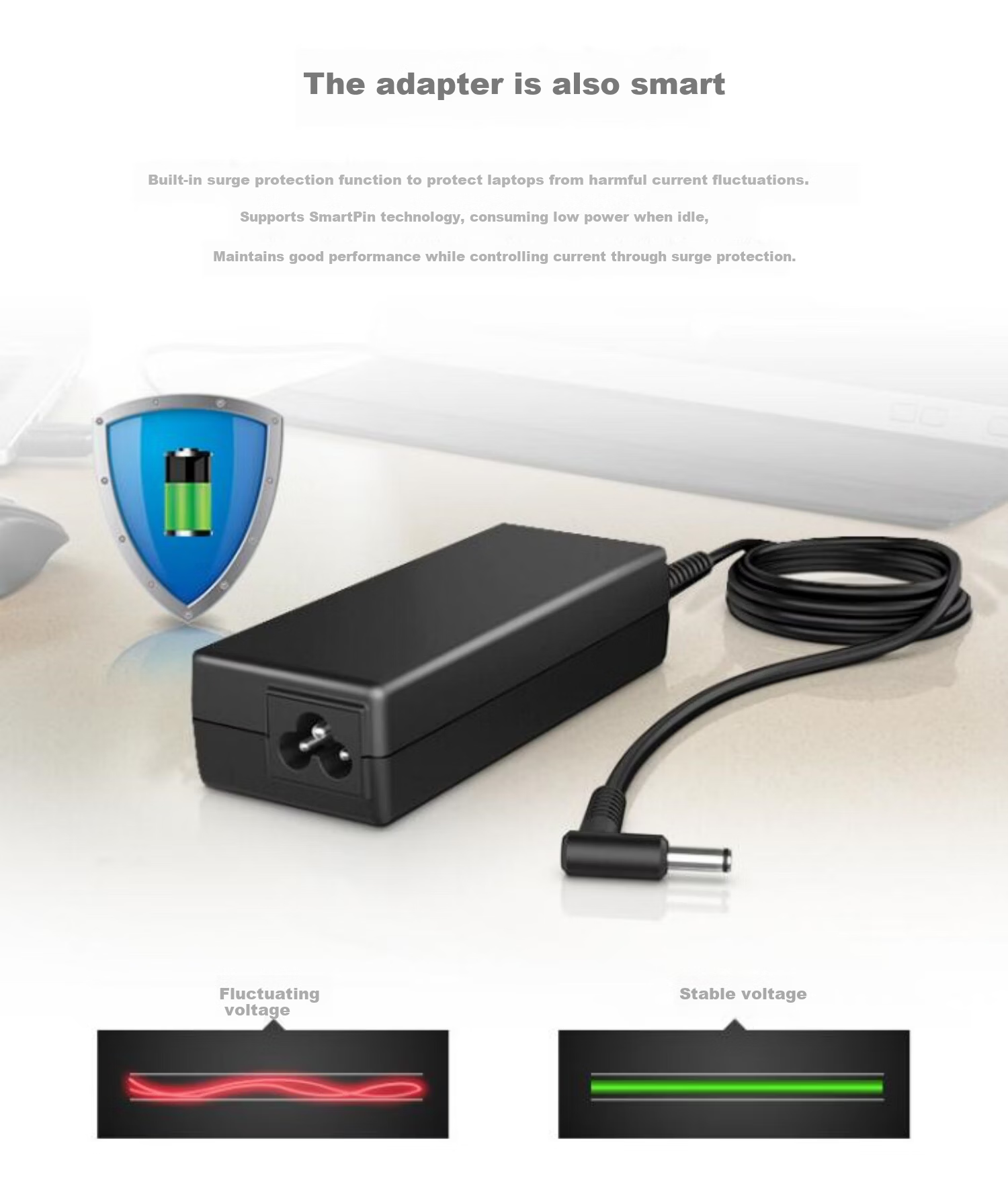 HP 65W Power Adapter H6Y89 Laptop Charger Travel Portable New Right-Angle Connector Original with Conversion Interface Compatible with 4.5mm and 7.4mm 4