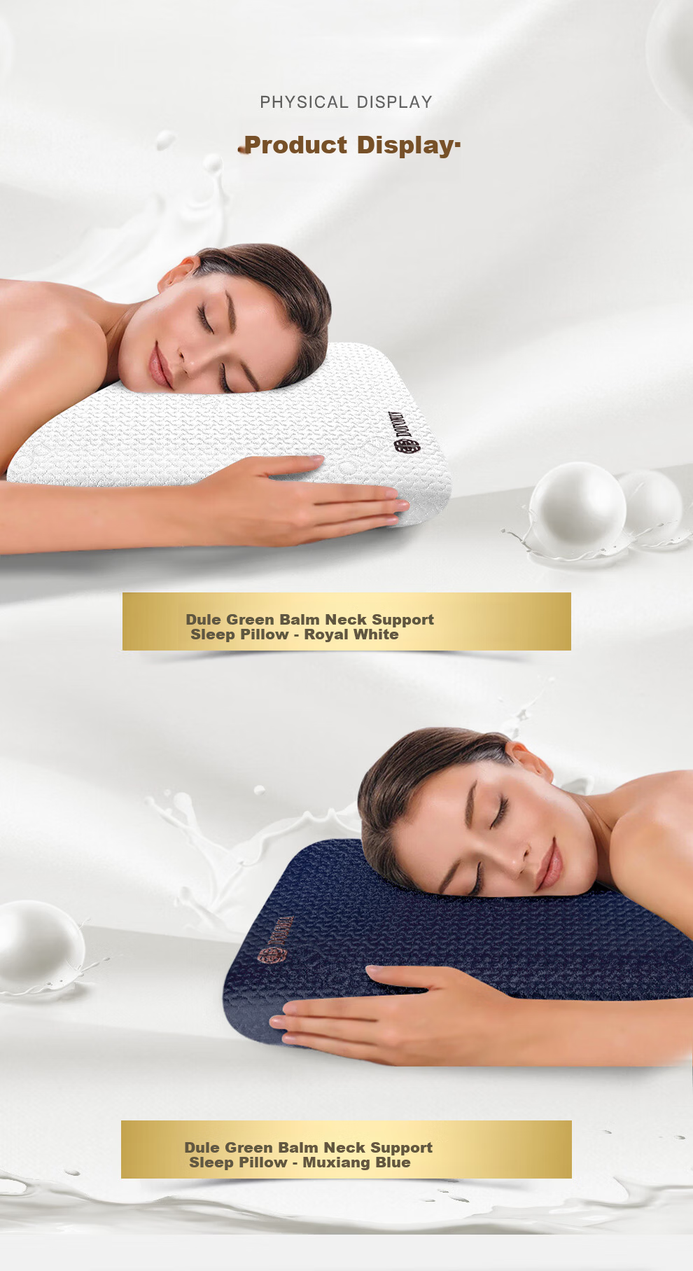 DoloMiA Soft Upgrade Deep Sleep Flat Pillow Neck Support Cervical Pillow Memory Foam Core for Men and Women 11