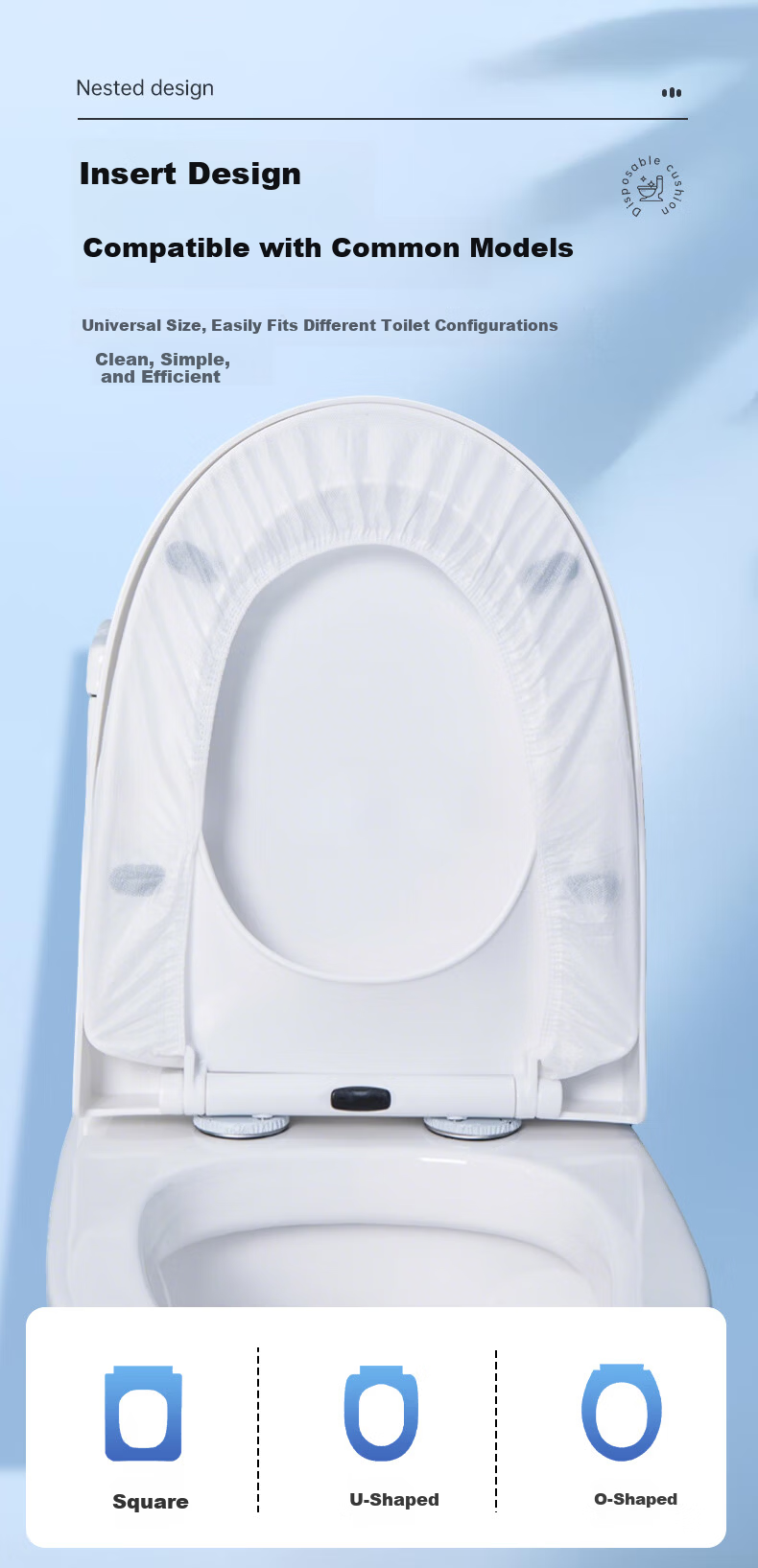 SOAO Disposable Toilet Seat Covers 50pcs Portable Travel Hotel Sanitary Maternity Pregnancy Toilet Seat Pads Individually Packaged 6
