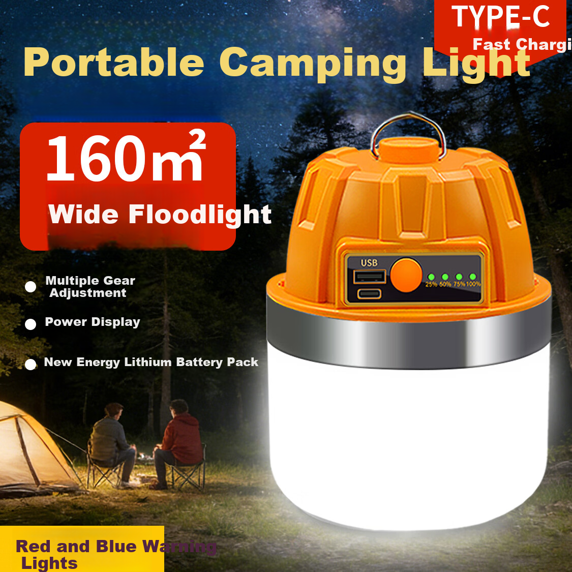 MAX LOAD LED Outdoor Camping Light Rechargeable Super Bright Portable Hanging Tent Light Long Battery Life LED Bulbs