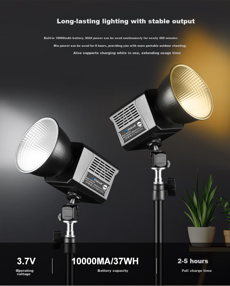 Pangniu 60W COB Handheld Photography Live Streaming Light Vlog Video Recording Bi-color Fill Light PU4119B Live Streaming Photography Light 9