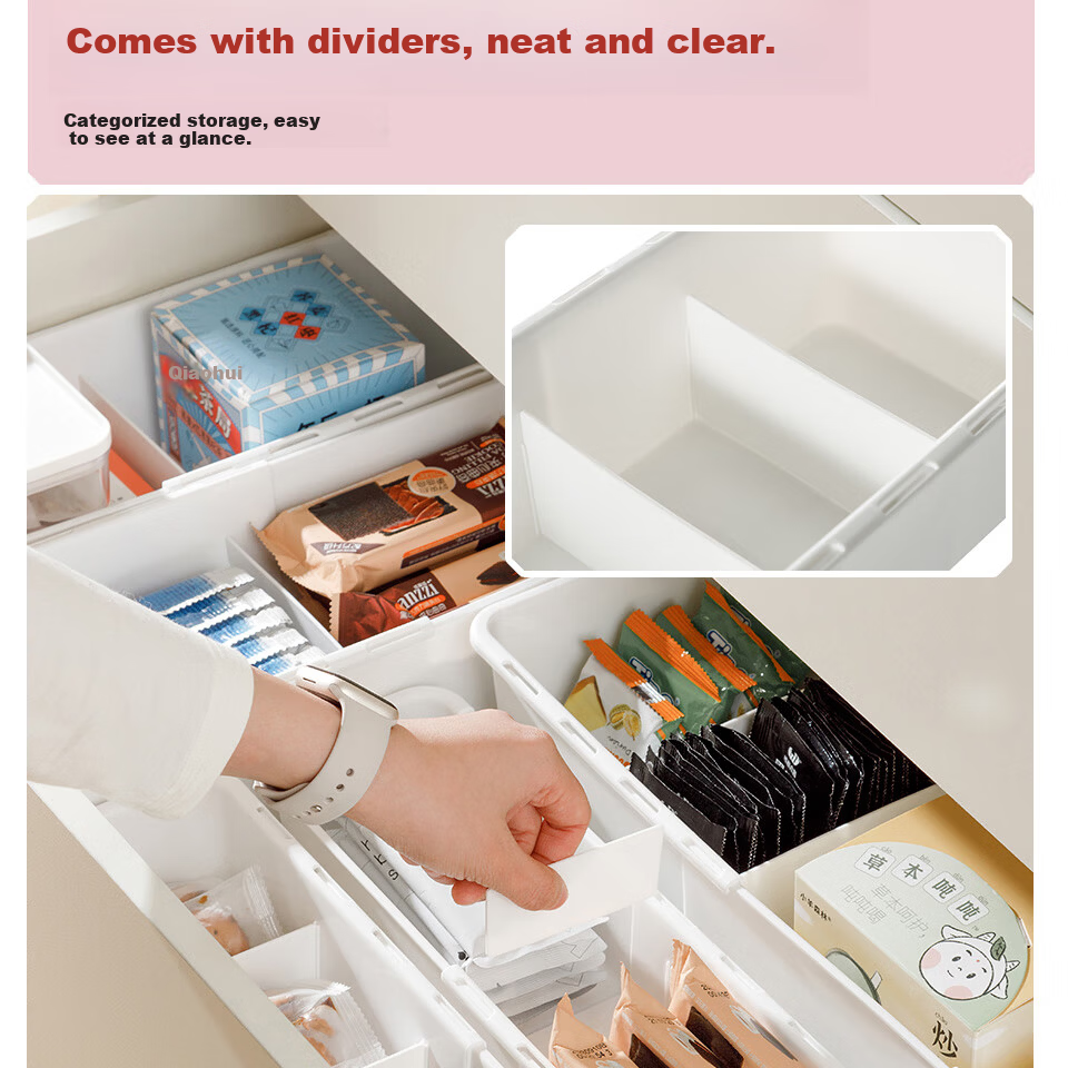 Jicang Extendable Drawer Storage Box, Desktop Organizer, Right-Angled Miscellaneous Office Stationery Storage Box, Sorting Container 7