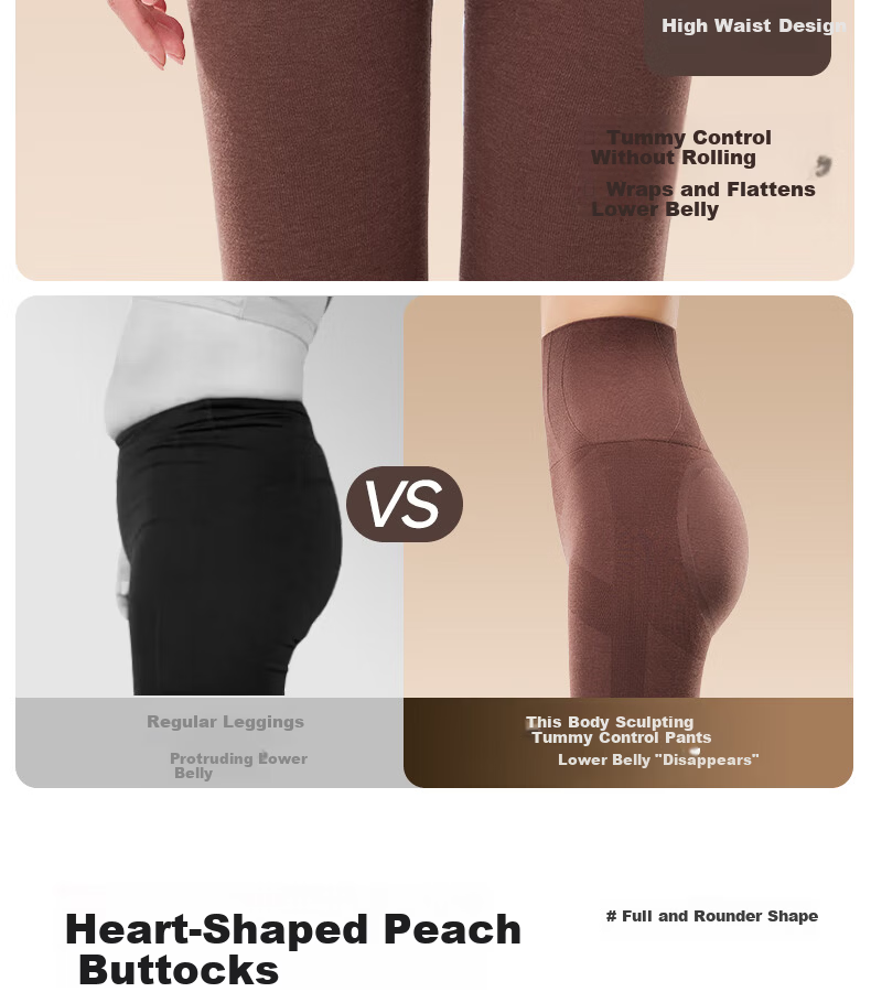 GRACEWELL High-Waist Autumn Winter Women's Cashmere Thermal Shaping Seamless Heat Retention Tummy Control Hip Lift Slim Fit Leggings Coffee XL 12