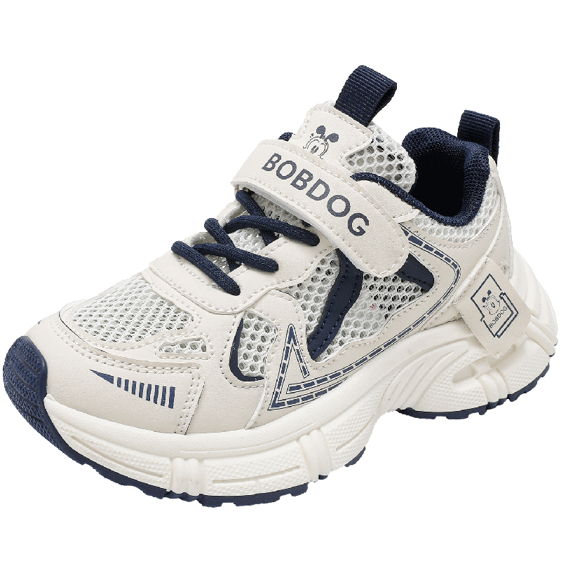 BOBDOG Boys' Summer Casual Dad Sneakers Breathable Running Shoes Children's Sports Shoes 103562043 Beige/Navy Blue Size 29