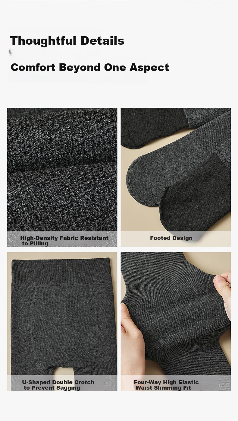 LangSha Women's Autumn Winter Cotton Vertical Stripe Leggings Slim Fit Thin Tights Black One Size 17