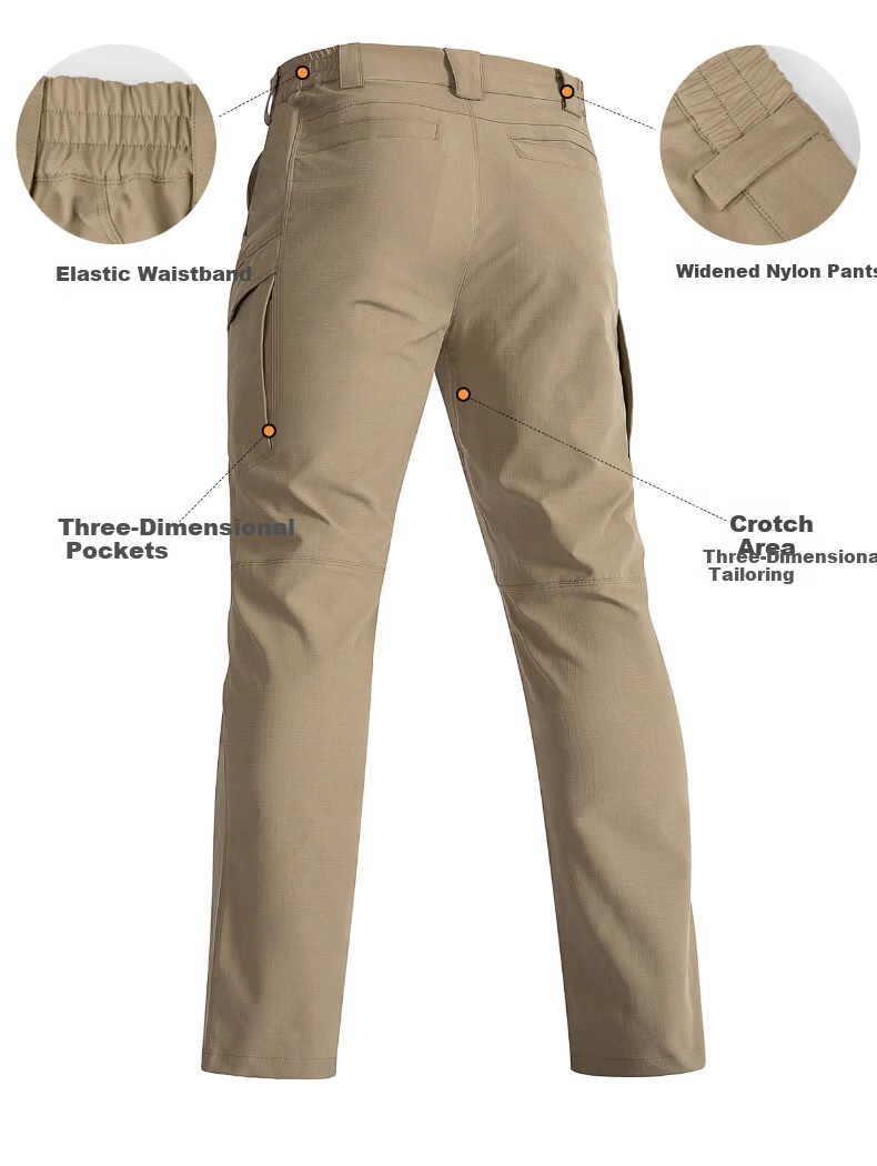Free Soldier Peak Outdoor Tactical Work Pants Stretch Men's Casual Long Pants Scratch-Resistant Durable 34W/30L Wolf Brown 6
