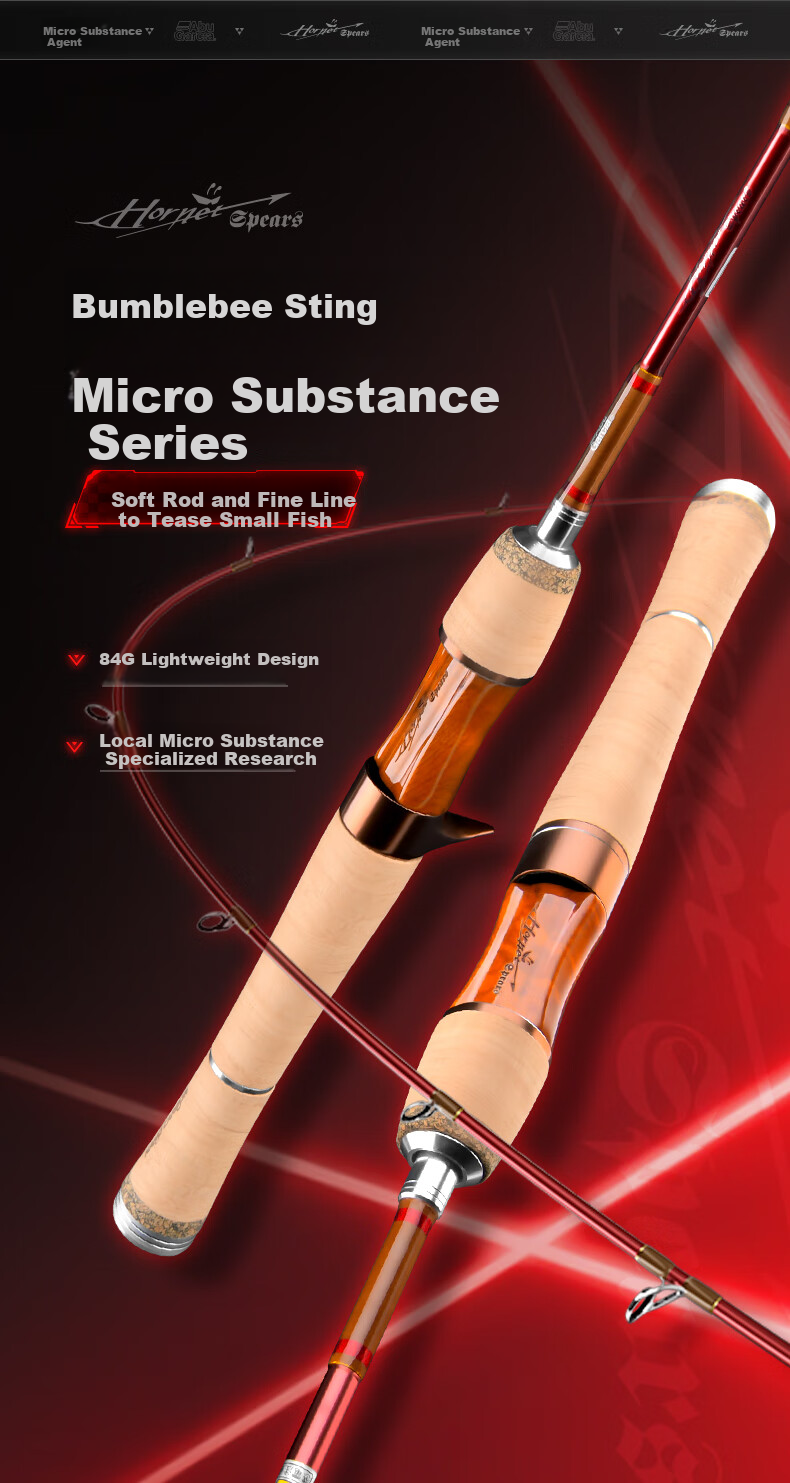 ABU GARCIA Abu Bumblebee Stinger Fuji A-Ring Bracket Micro Fishing Lure Rod 1.98m Straight Handle L Action 1