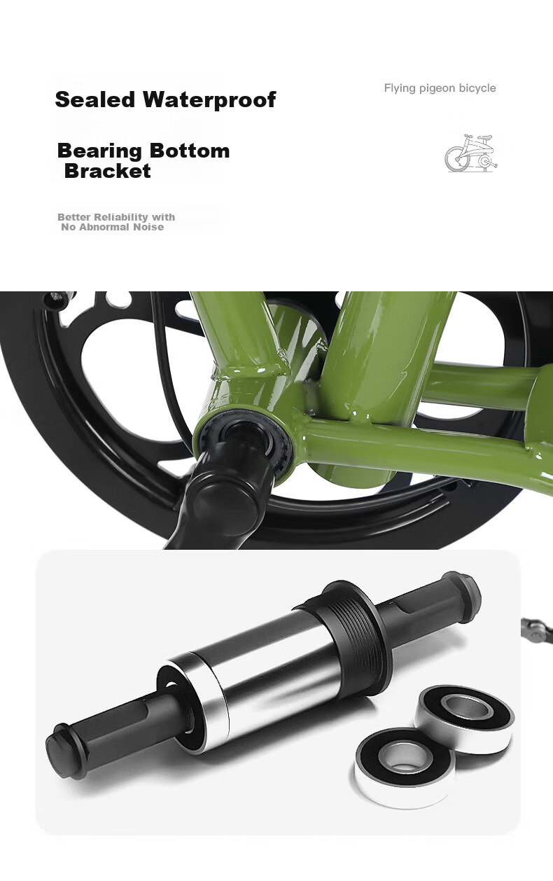 Flying Pigeon Folding Bicycle 20 Inch Unisex Adult Student Youth Casual Commuter City Bike Green 9
