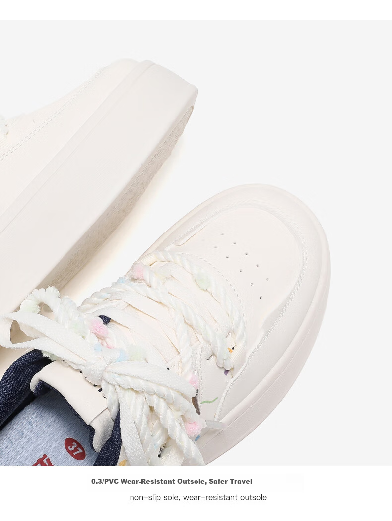 Global New Women's Shoes Artistic Casual Versatile White Sneakers College Style Daily Sneakers XHQ-G1007 Beige Deep Blue Size 39 14