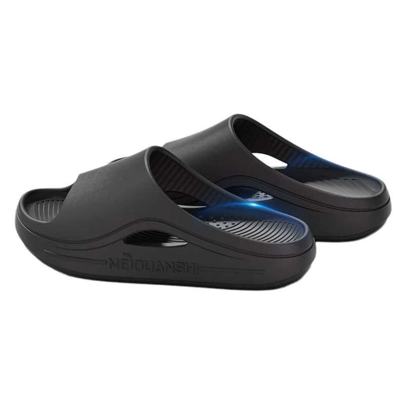 Guoluofi Men's Summer Thick-Soled Indoor and Outdoor Non-Slip EVA Slippers, Black, Size 38-39