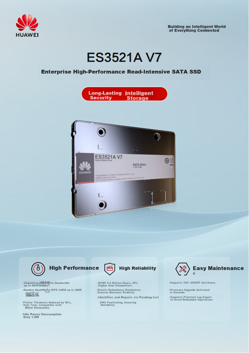 HUAWEI 3.84TB Enterprise Server SSD 2.5" SATA ES3521A V7 Series Domestic SSD for Trusted Server 1