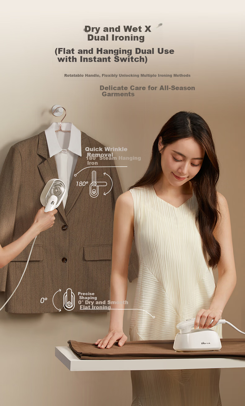Bear Handheld Garment Steamer 17g/min High Steam 110mL Water Tank Home Mini Iron DYD-E11R3 12