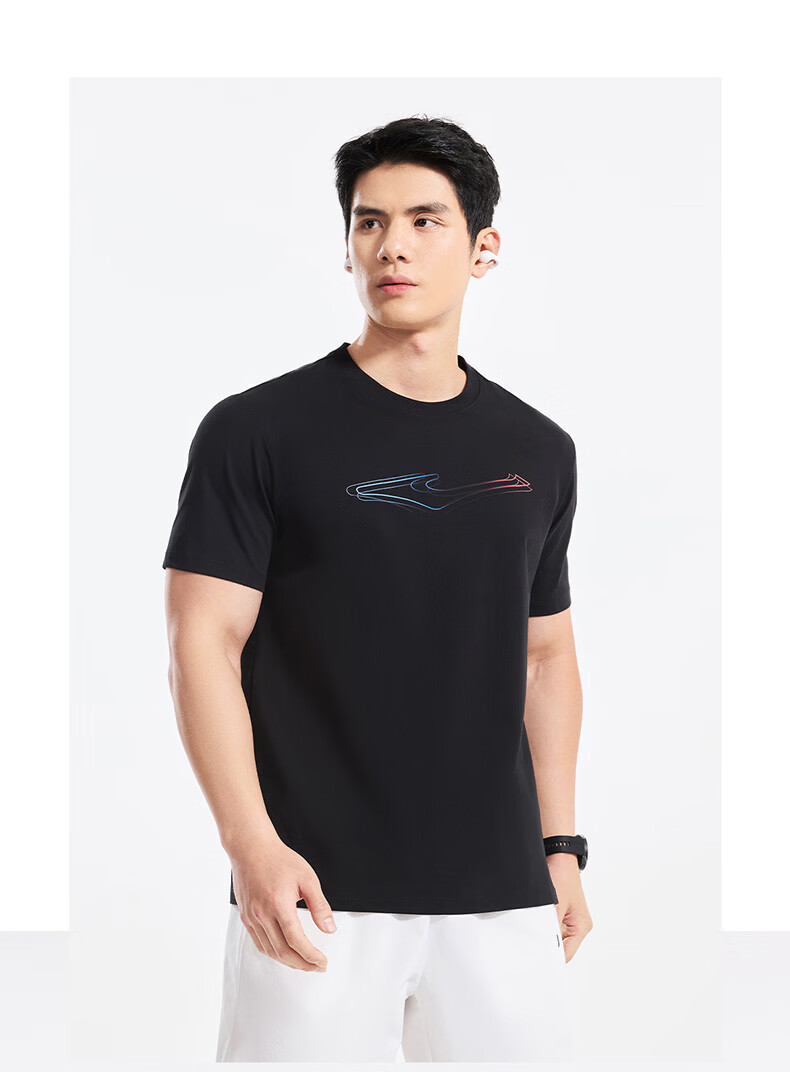 Erke Men's Summer New Sports T-Shirt Casual Outdoor Quick-Dry Antibacterial Ice-Feel Crew Neck 17