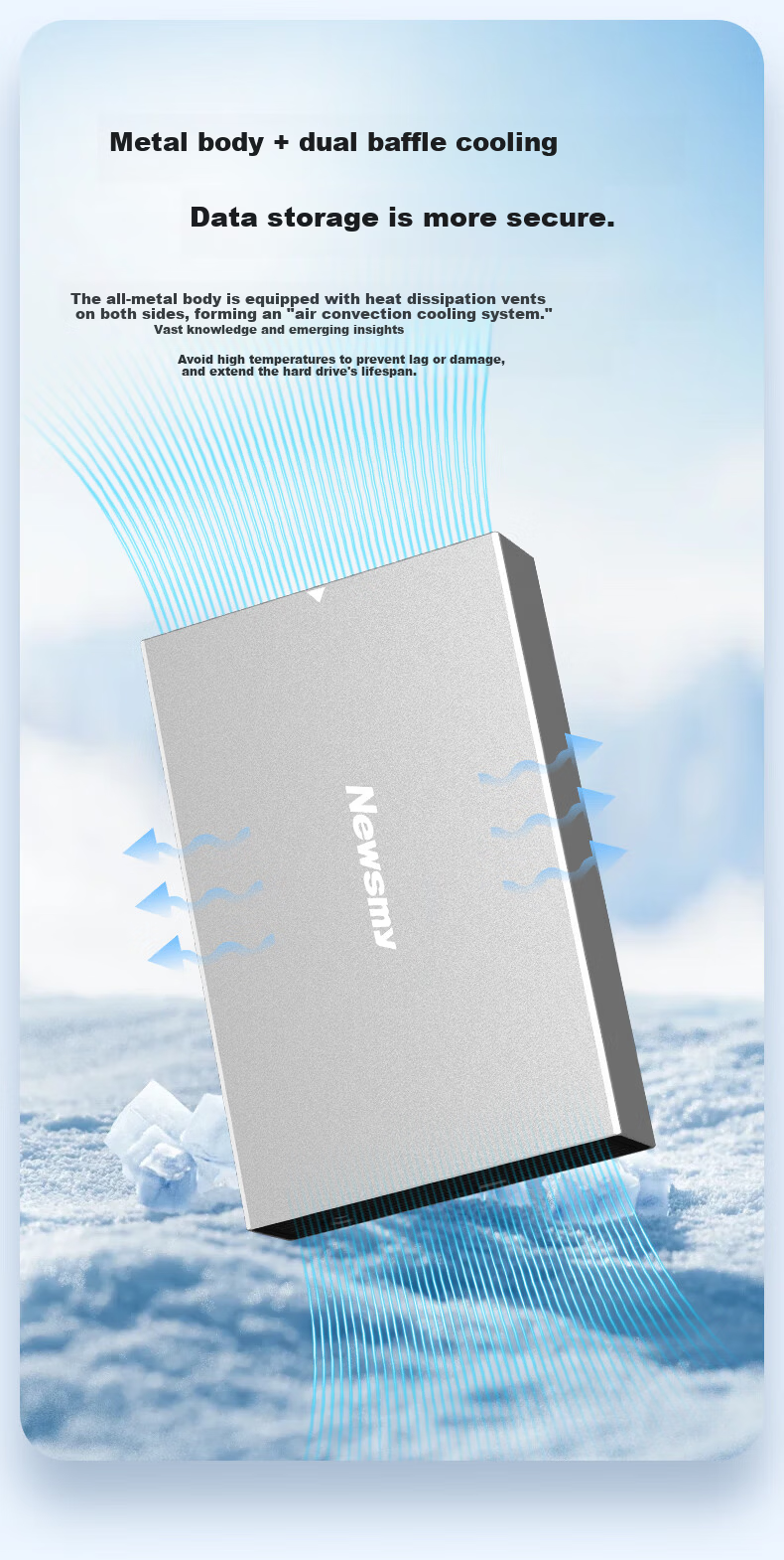 Newsmy M.2 NVMe SSD Enclosure SD01 USB 3.1 External SSD Hard Drive Case Metal Body High-Speed Read and Write 4