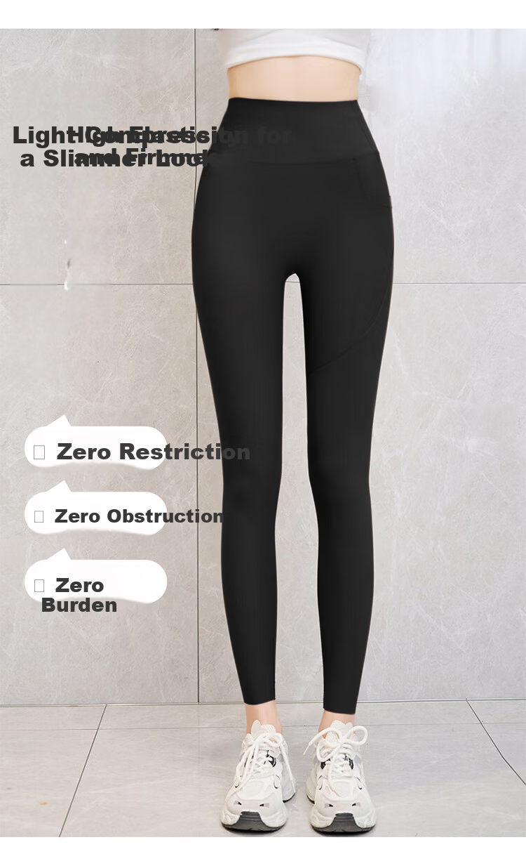 LangSha Spring Summer New High-Waist Tummy Control Butt-Lifting Shark Pants Micro Compression Slimming with Pockets Fashion Outer Yoga Shark Pants 13