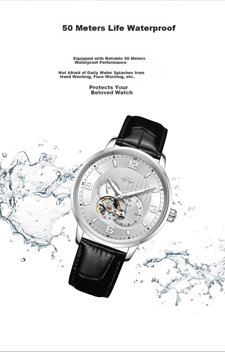 Beijing Men's Automatic Mechanical Watch Xinghai Small Seconds Transparent Luminous National Watch Birthday Gift for Men 10