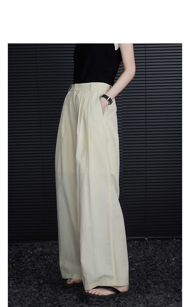 Demana Relaxed Wide-Leg Magic Spring Elastic Waist Pleated Loose Slimming Concealing Casual Pants for Women Premium Feel 11