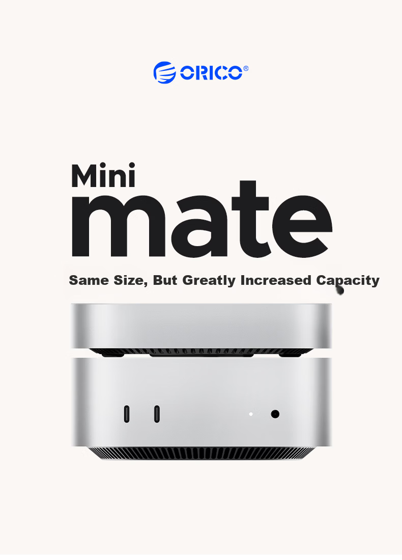 ORICO 2TB Portable SSD MiniMate External Hard Drive for MacMini M4 Expansion 20Gbps High-Speed Storage Cooling Dock M4 1