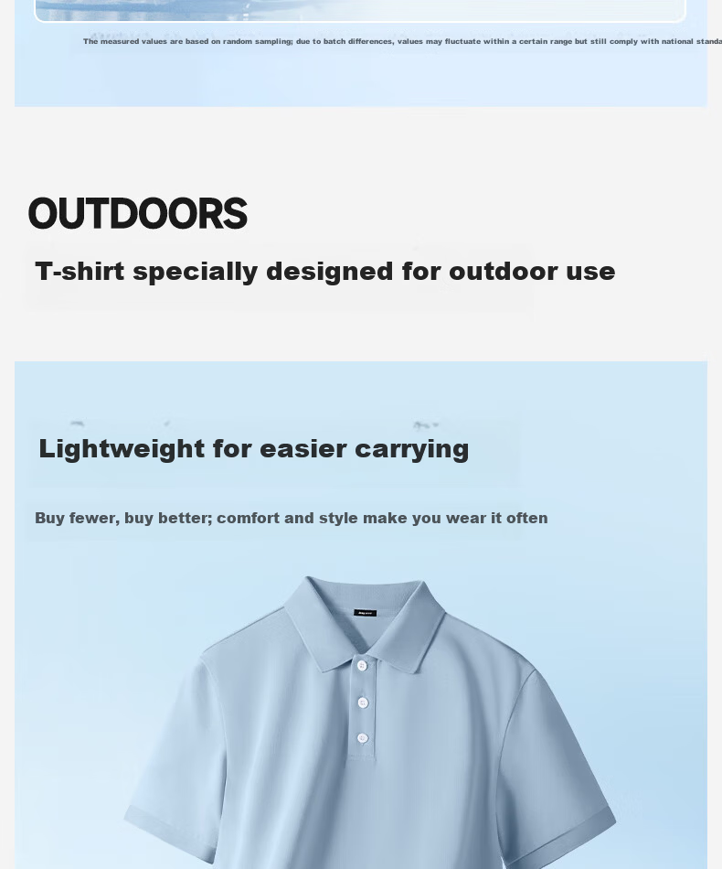 JEEP SPIRIT Men's Polo Shirt Summer Casual Business Quick-Dry Breathable Short Sleeve T-Shirt Light Gray 2XL 9