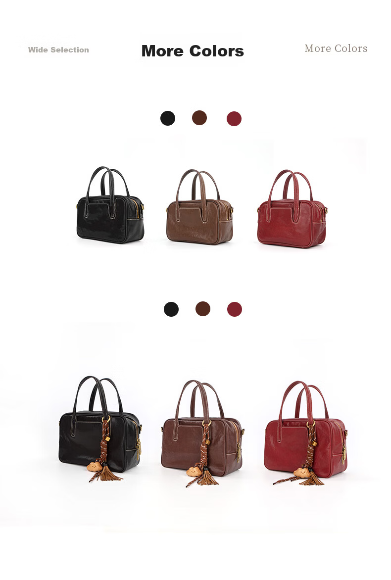 HERBAL HEAVEN Star Style Women's Candy Box Bowling First Layer Vegetable Tanned Leather Handbag Shoulder Crossbody Bag Luxury Gift 15