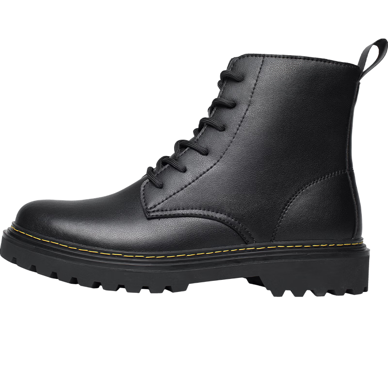 HLA Martin Boots for Men, Autumn And Winter Work Shoes, Men's Boots HAAGZM4EAE290, Black Fleece-Lined, Size 39