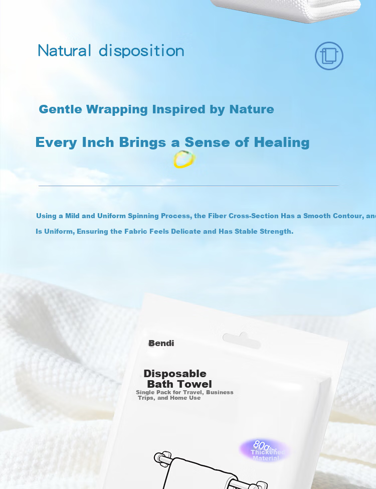Bendi Disposable Bath Towels 5-Pack Extra Large Thickened Individually Packaged Soft Comfortable Hotel Travel Towels 5