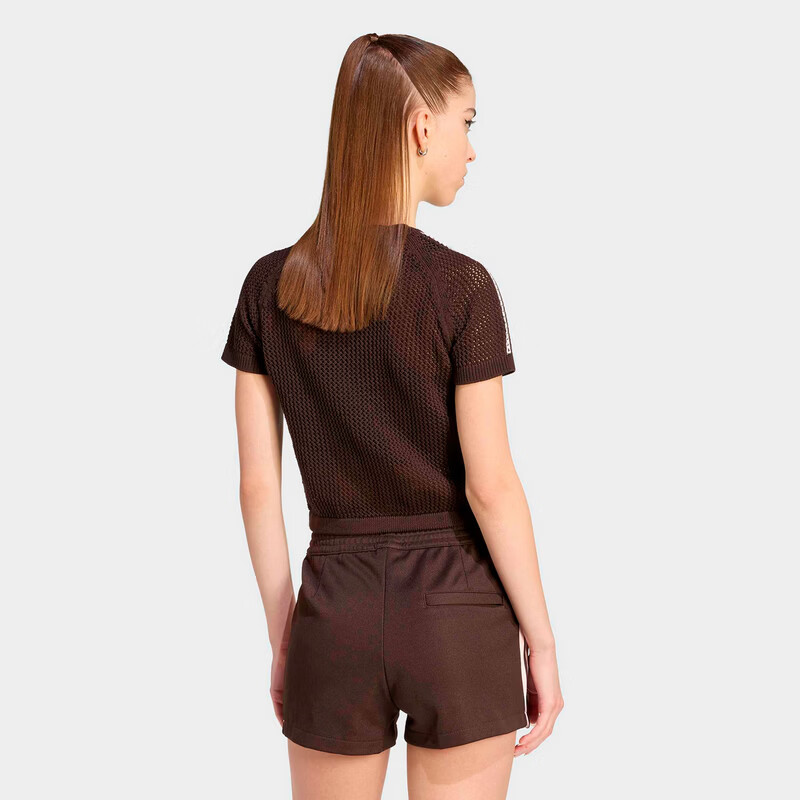 Adidas Originals Women's CROCHET TEE Short Sleeve T-Shirt KC6480 Aurora Coffee S 3