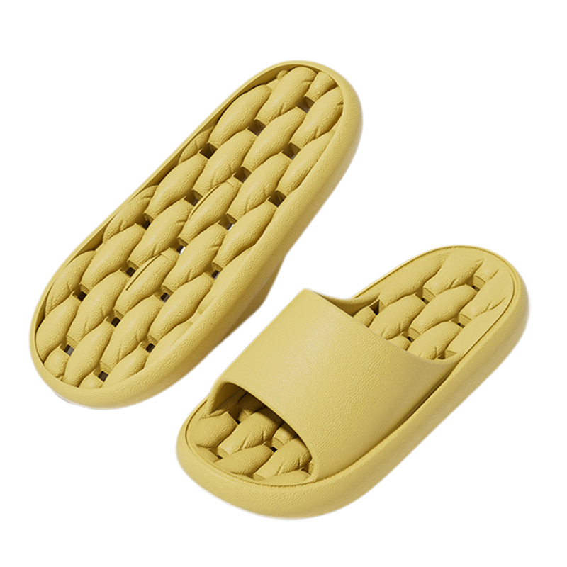 Guoluofi Bathroom Slippers Men Quick-Dry Water-Draining Indoor Shower Non-Slip Couple Summer Yellow Size 40-41