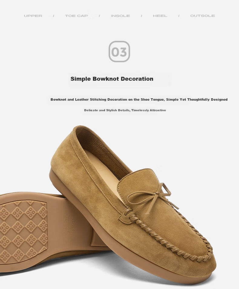 Goldlion Women's Shoes 2026 Spring Bowknot Comfortable Flat Loafers Slip-On G608610132 Apricot Size 37 11