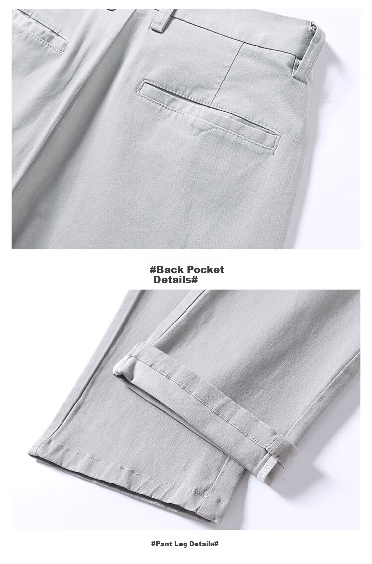 ROMON Men's Spring New Business Casual Pants High Cotton Loose Straight Long Pants Royal Blue 28 19