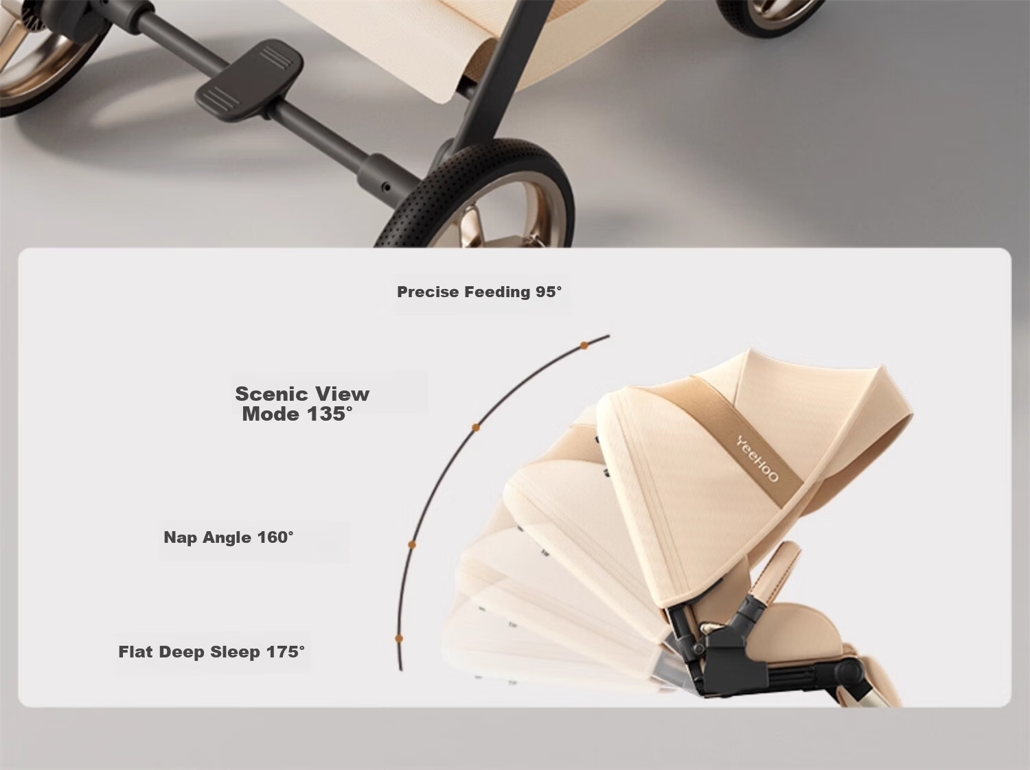Elittile x emumax Baby Stroller Lightweight Newborn High Landscape Baby Pram Flowing Amber 10