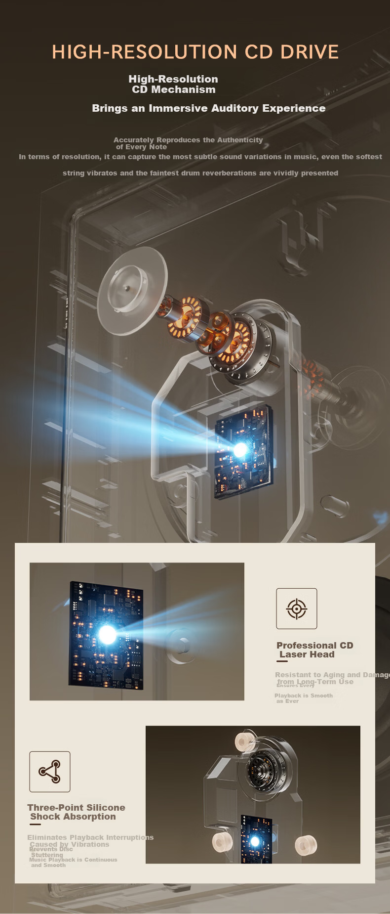 Kuangxiang Bluetooth Speaker Wall Art Music Frame CD Player Ambient Light Bluetooth Speaker for Phone Headphones Men Women Birthday Gift Valentine's Day Gift 7