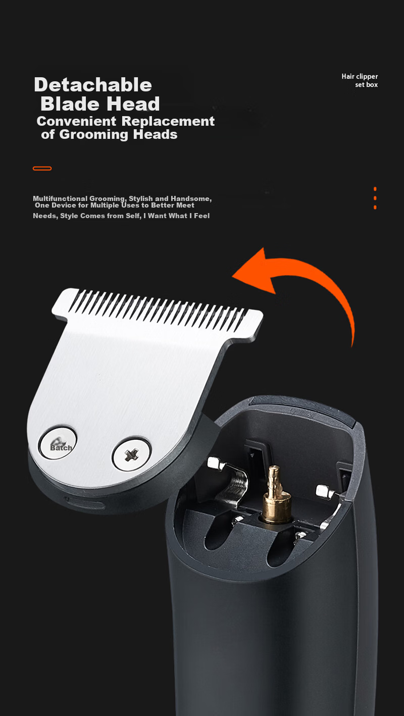 MKS Multifunctional Hair Clipper Shaver Nose Hair Trimmer Sideburn Engraving Electric Haircutting Machine Electric Hair Clipper Home Use 5-in-1 NV8708B 9