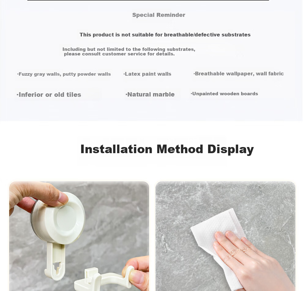 Jiabaili Suction Cup Kitchen Hook No Drilling Strong Load-Bearing Seamless Vacuum Double Hook for Door Bathroom Adhesive Hook Rack 22