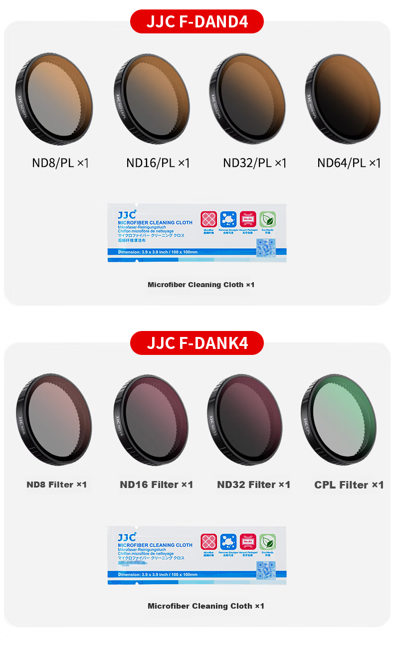 JJC DJI Action4/5 Pro Filter Kit CPL Polarizer Fixed ND Neutral Density Lens Action3 Sports Camera Accessories 15