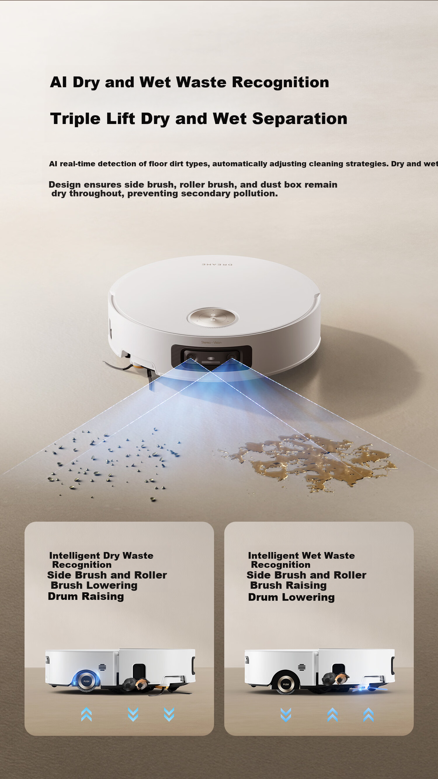 Dreame S60 Selected Drum Sweeping Robot Vacuum Mop Combo Automatic Cleaning Robot Water Tank Version RLH21SE 18
