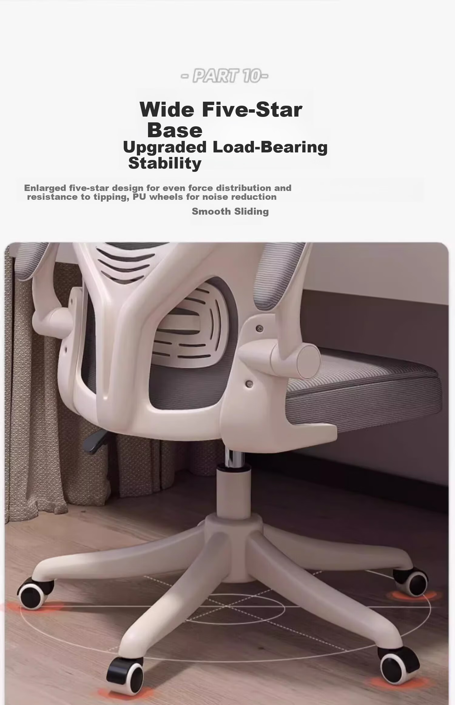 Chibilun Ergonomic Computer Chair Comfortable Long Sitting Home Office Gaming Chair Bedroom Desk Stool with Backrest 15